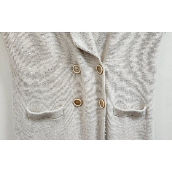 Brunello Cucinelli Cashmere Sleeveless Shawl Cardigan Speckled Knit Vest Double - Picture 6 of 16